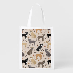 Pitbull Paws and Bones Grocery Bag