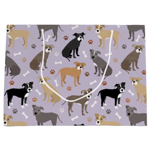 Pitbull Paws and Bones Large Gift Bag