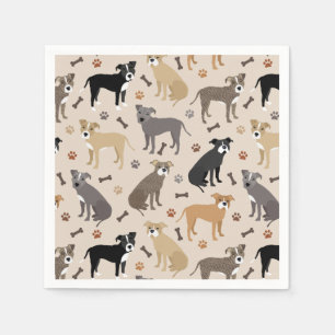 Pitbull Paws and Bones Napkins
