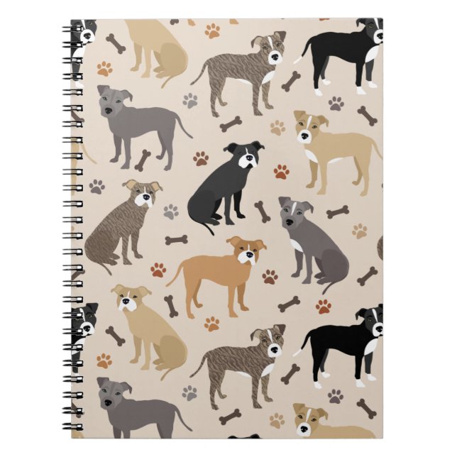 Pitbull Paws and Bones Notebook (Front)