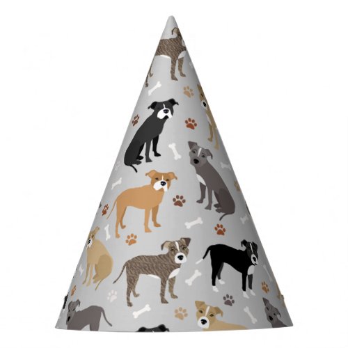 Pitbull Paws and Bones Party Hat