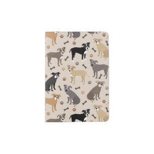 Pitbull Paws and Bones Passport Holder