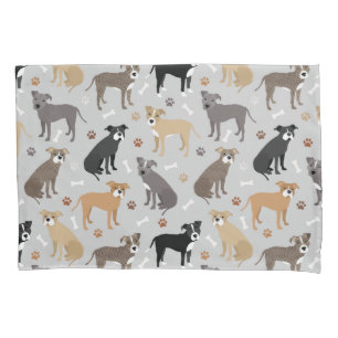 Pitbull Paws and Bones Pillow Case