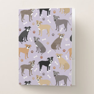 Pitbull Paws and Bones Pocket Folder