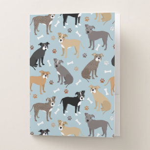 Pitbull Paws and Bones Pocket Folder