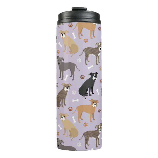 Pitbull Paws and Bones Thermal Tumbler (Front)