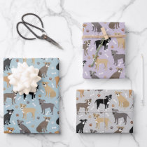 Pitbull Paws and Bones Wrapping Paper Sheets