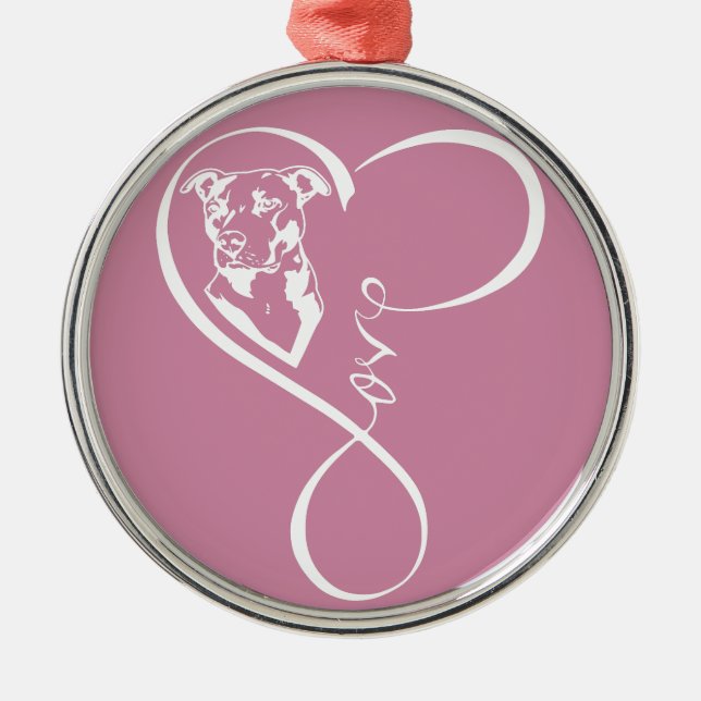 Pitbull Perfect Heartbeat Premium Round Ornament (Front)