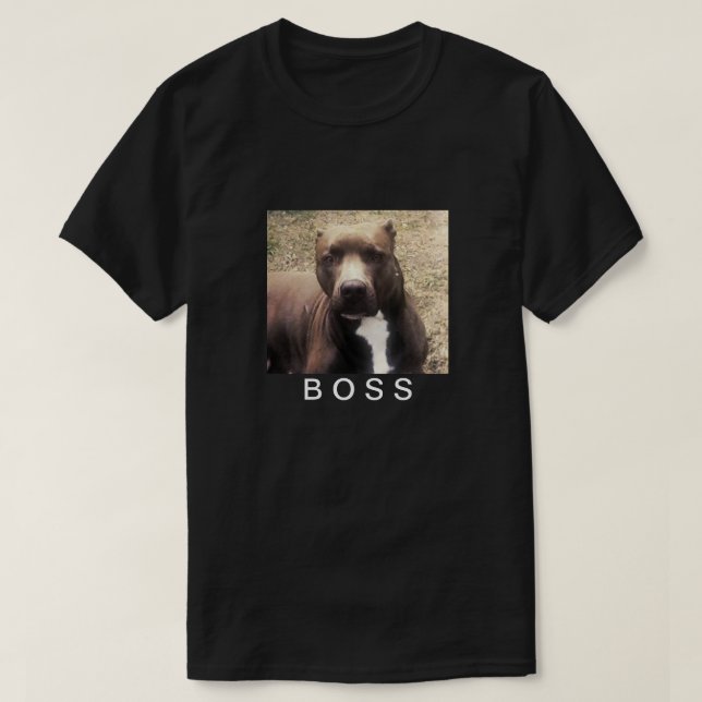 Pitbull Pet Photo Customized Men's T-Shirt (Design Front)