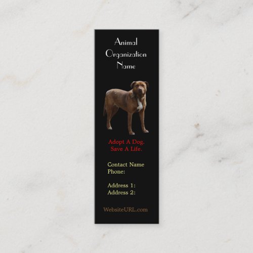 Pitbull Photo Dog Rescue Business Card