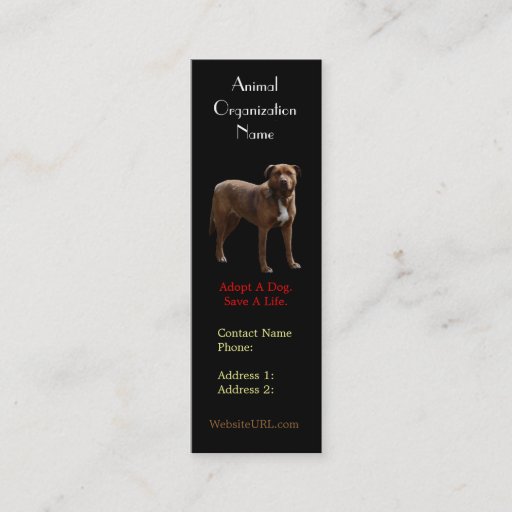 Customizable Pitbull Photo Dog Rescue Business Card