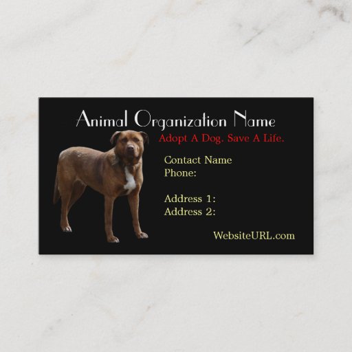 Customizable Pitbull Photo Dog Rescue Business Card