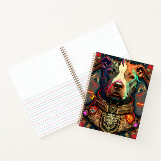 Pitbull " Pittie " Cyberpunk Style Notebook