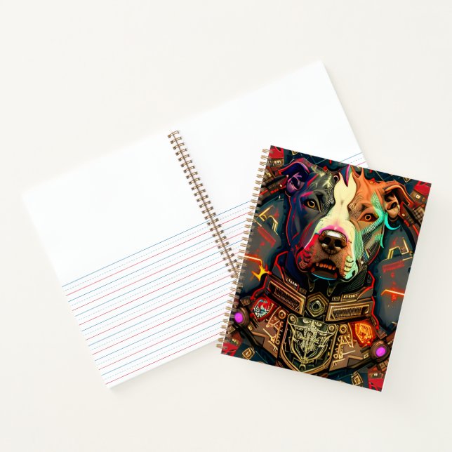 Pitbull " Pittie " Cyberpunk Style Notebook (Inside)