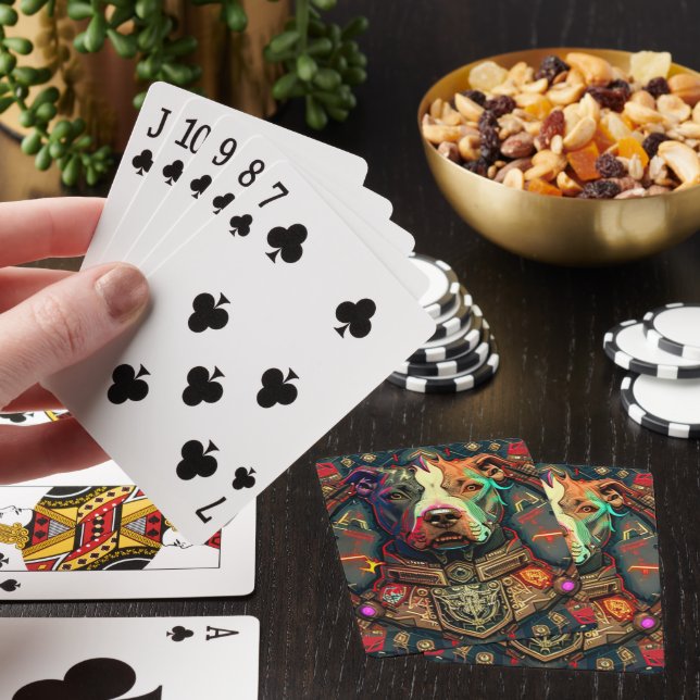 Pitbull " Pittie " Cyberpunk Style Playing Cards (In Situ)