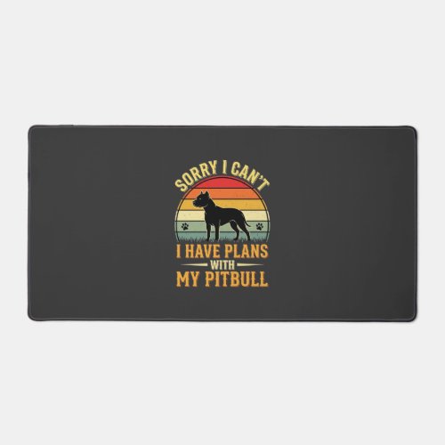 Pitbull Plans Vintage Sunset Dog Lover Desk Mat