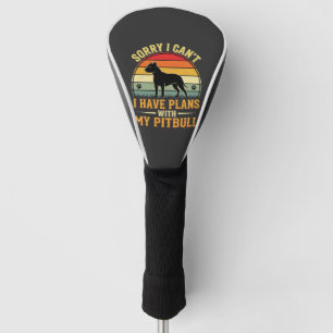 Pitbull Plans Vintage Sunset Dog Lover Golf Head Cover