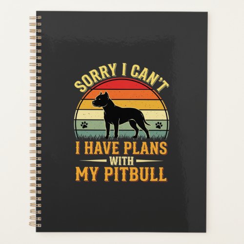 Pitbull Plans Vintage Sunset Dog Lover Planner