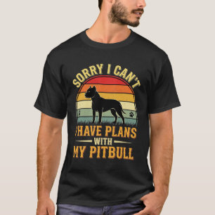 Pitbull Plans Vintage Sunset Dog Lover T-Shirt