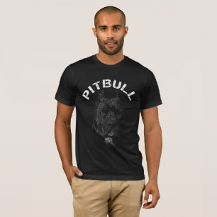 Pitbull Portrait Text T-Shirt