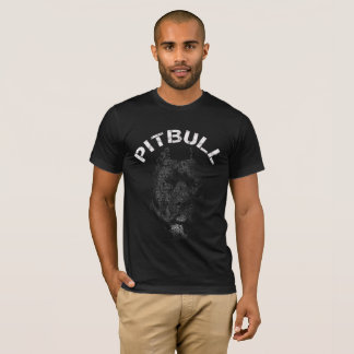 Pitbull Portrait Text T-Shirt