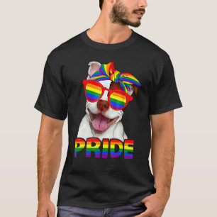 Pitbull Pride Dog Mom Rainbow Lgbt Gay Pride Month T-Shirt