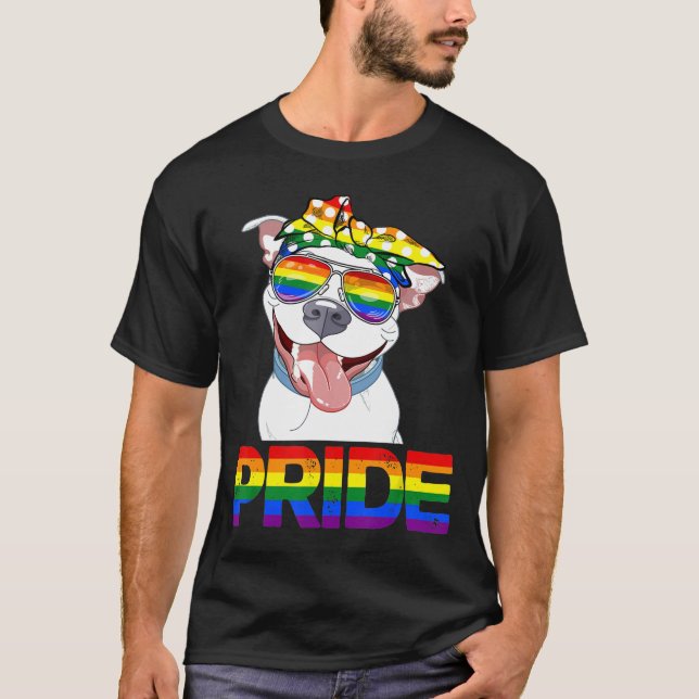 Pitbull Pride Lgbt Pride Pitbull Gay Lesbian T-Shirt (Front)