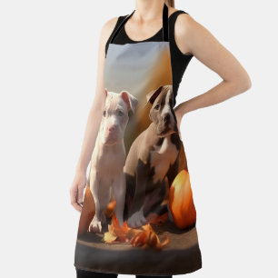 Pitbull Puppy Autumn Delight Pumpkin  Apron