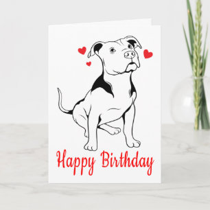 Pitbull Puppy Birthday Pittie Pit Bull Dog Lovers Card