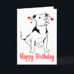 Pitbull Puppy Birthday Pittie Pit Bull Dog Lovers Card<br><div class="desc">Celebrate a special birthday with this adorable pitbull puppy birthday card! Featuring a cute and playful pittie, this card is perfect for pitbull moms, pit bull dads, and all dog lovers. Whether you’re a pitbull lover, involved in dog rescue, or passionate about dog adoption, this card will bring a smile...</div>
