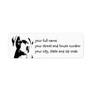 Pitbull puppy face label