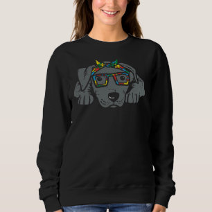 Pitbull Puzzle Bandana Glasses Autism Awareness Pi Sweatshirt