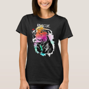 Pitbull Rescue Dog Adopt Dont Shop Watercolor Mom T-Shirt