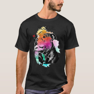 Pitbull Rescue Dog Adopt Dont Shop Watercolor Mom T-Shirt