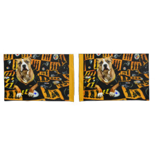 Pitbull Rescue Dog Football Fanatic Pillow Case