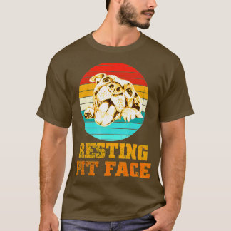 Pitbull Resting Pit Face Vintage Pitbull Dogs Love T-Shirt