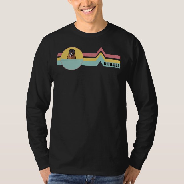 Pitbull Retro War Dog Mom T-Shirt (Front)