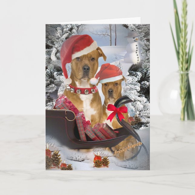 Pitbull "Santa's Sleigh" Cards (Front)