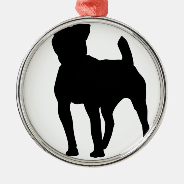 Pitbull Silhouette Metal Ornament (Front)