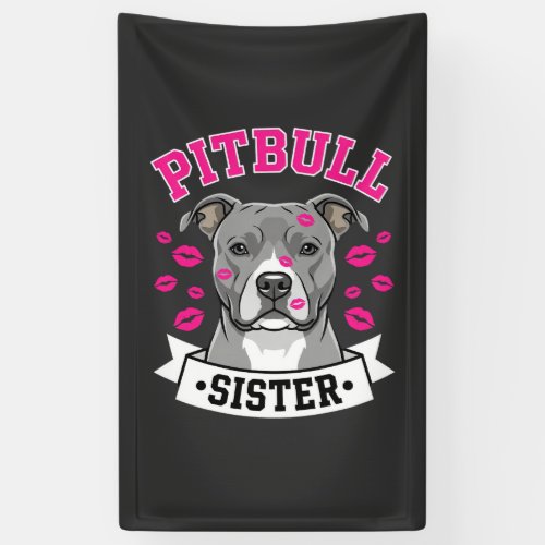 Pitbull Sister Dog Lover Vector Design Banner