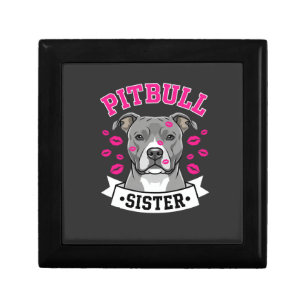Pitbull Sister Dog Lover Vector Design Gift Box