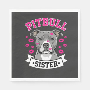 Pitbull Sister Dog Lover Vector Design Napkins