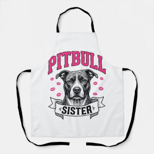 Pitbull Sister Vintage Dog Lover Vector Design_1 Apron