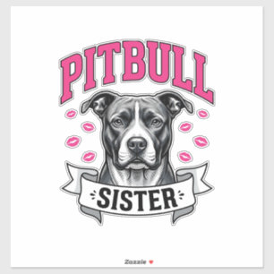 Pitbull Sister Vintage Dog Lover Vector Design_1 Sticker