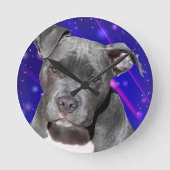 Pitbull Space Clocks by Theraven14 at Zazzle