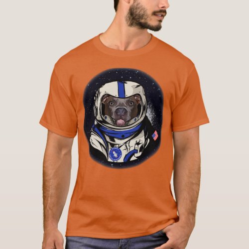 Pitbull Space Engineer Planet Galaxy Moon Landing  T_Shirt
