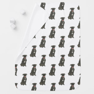 Pitbull Staffy (Black) Baby Blanket