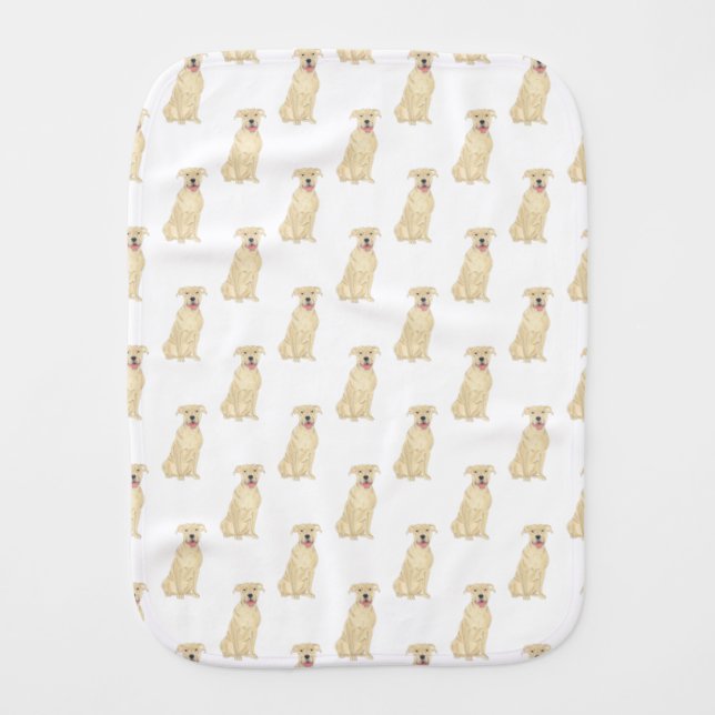 Pitbull Staffy (Fawn Tan) Baby Burp Cloth (Front)