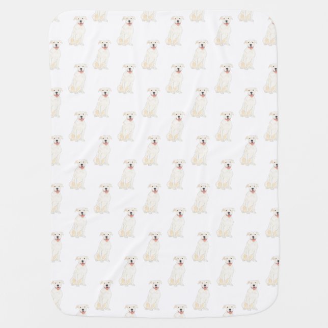 Pitbull Staffy (White) Baby Blanket (Front)