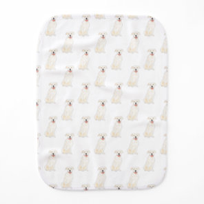 Pitbull Staffy (White) Baby Burp Cloth